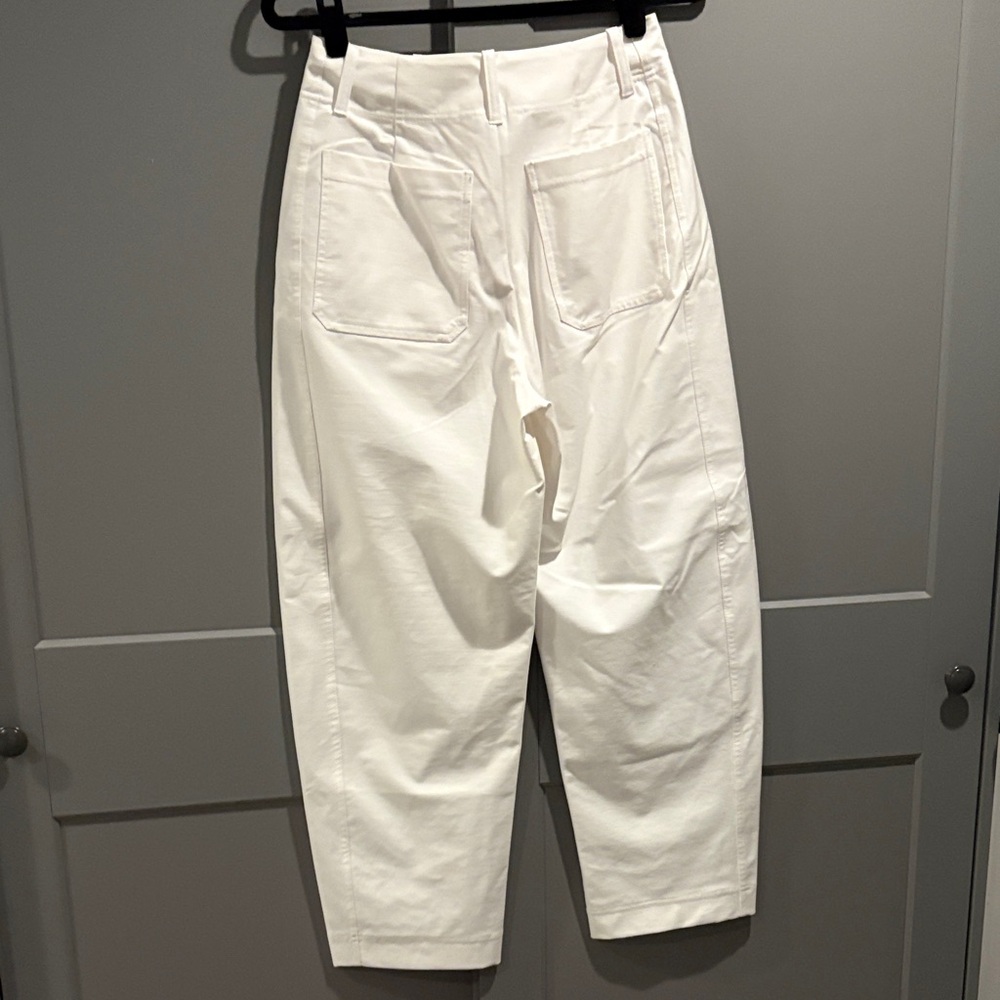 Athleta White High-Waisted Barrel  Pants - Picture 2 of 3